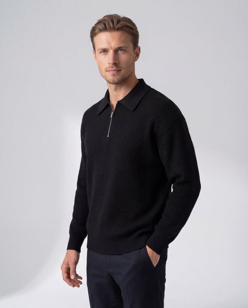 Elegantní pletený svetr se zipem