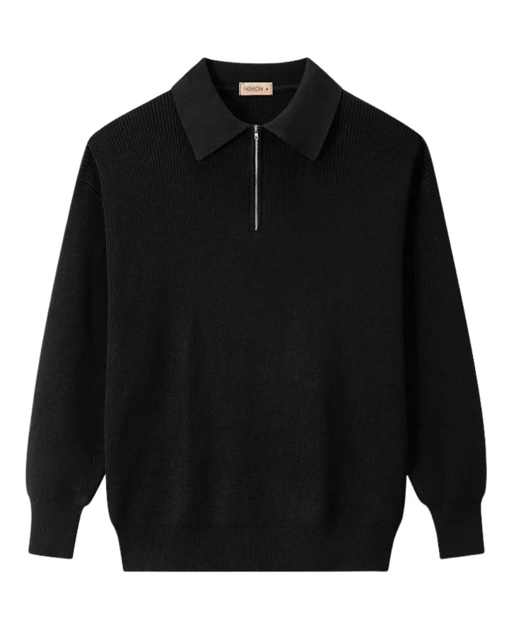 Elegantní pletený svetr se zipem